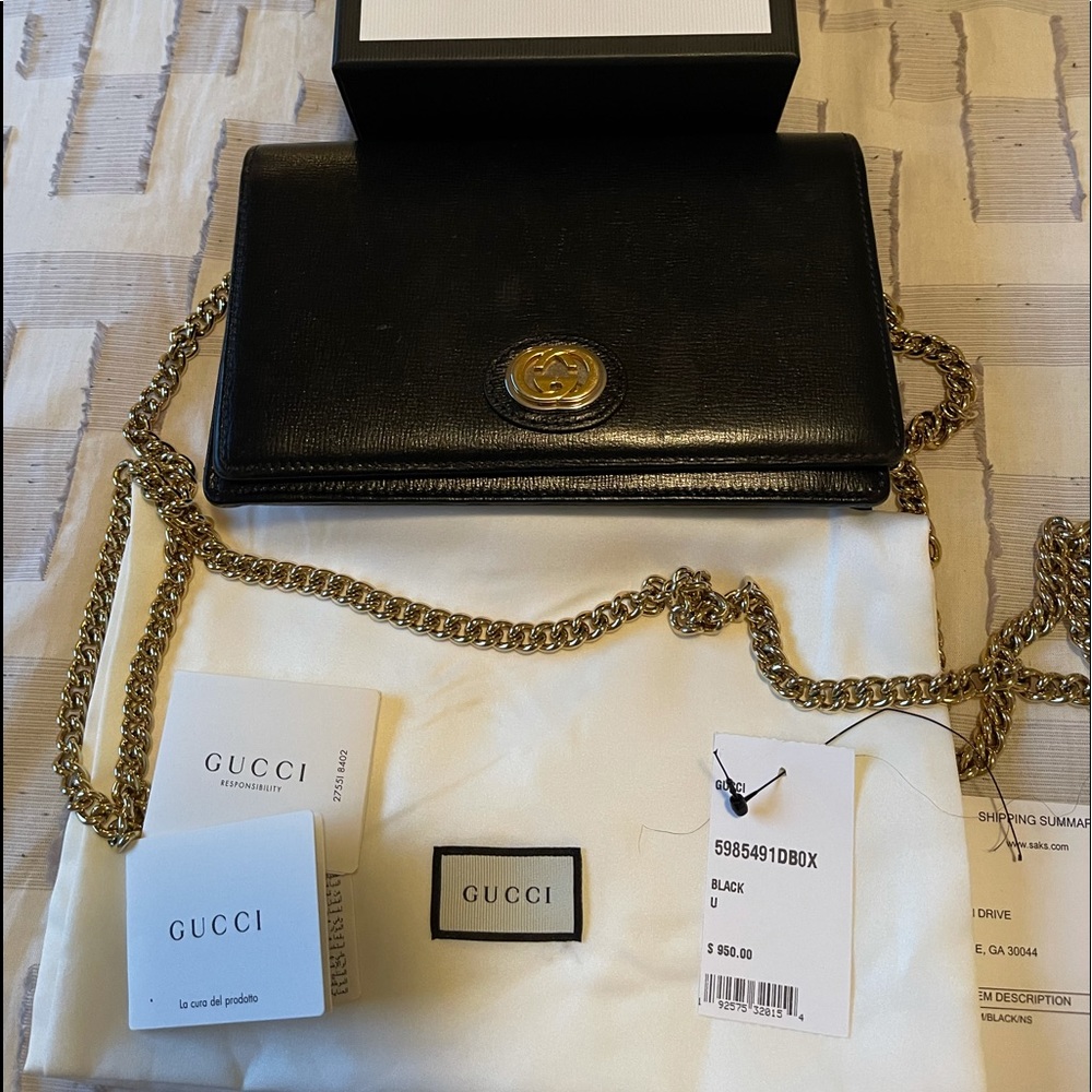 Authentic Gucci Wallet Chain Purse